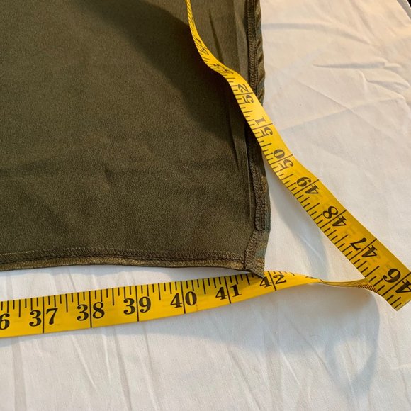 NWT PrettyLittleThing Khaiki Satin Ruched Side Split Leg Maxi Size 4 - Picture 9 of 14